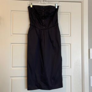 Stunning tailored, pencil, midi dress with pinstripe fabric size 4